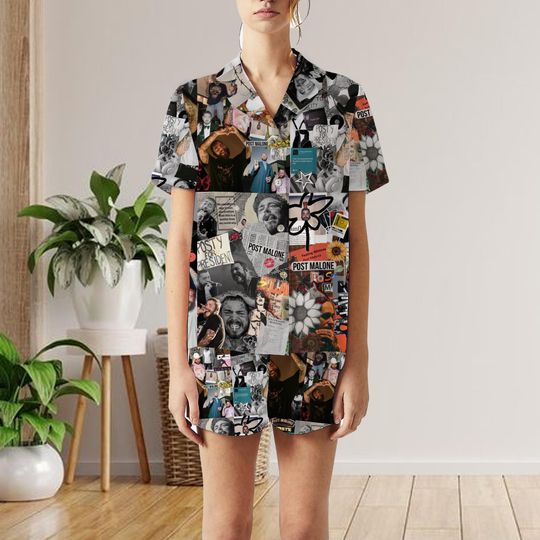 Post Malone Shorts Pajama Set, Post Malone Pajamas short Set, Rap Pajamas short Set, Pajamas Short set