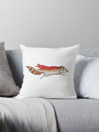 Super Squirrel, cute flying squirrel Pillow