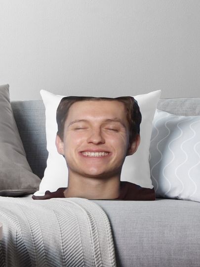 tom holland smiling Pillow