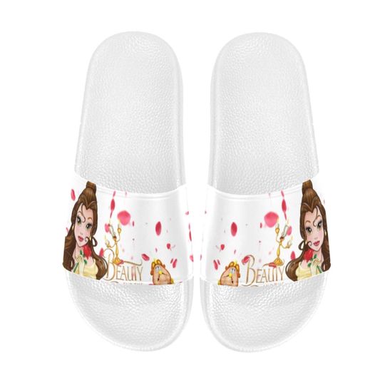 Beauty & The Beast Slide Sandals Unisex For Boyfriend or Girlfriend Gift, Birthday Gift, and Others
