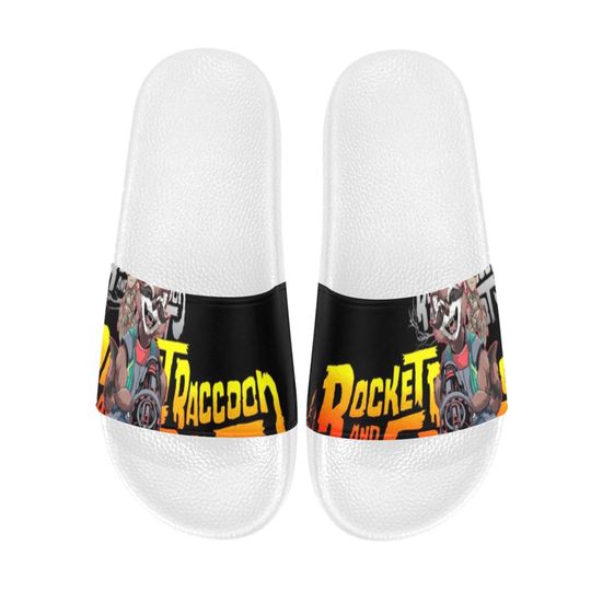 Rocket Racoon Slide Sandals Unisex For Boyfriend or Girlfriend Gift, Birthday Gift, and Others