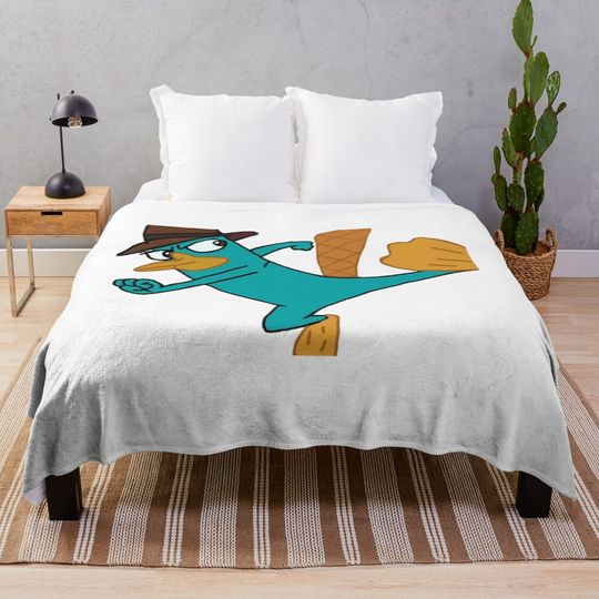 Perry the Platypus outline art  Throw Blanket