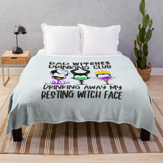 Bad Witches Drinking Club Throw Blanket