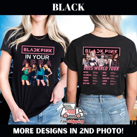 Black Pink World Tour 2025 T-Shirt, Jisoo Jennie Lisa Rose Blink Gift, Black Pink 2025 Concert Tee, Black Pink Shirt, Kpop Black Pink Merch