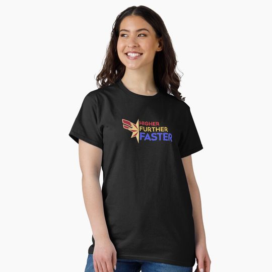 captain marvel - higher further faster Classic T-Shirt