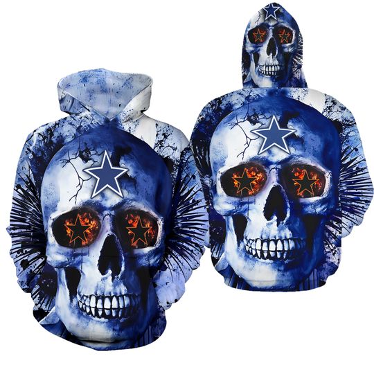 Dallas Cowboys Skull 3D Hoodie