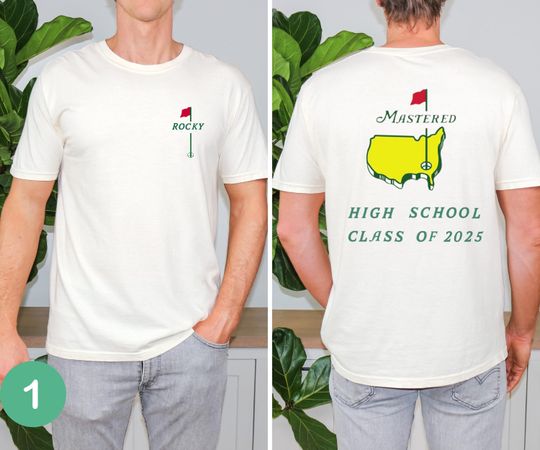 Comfort Colors The Masters high School Shirt, Double side with Name Masters School, Custom graduation Shirt, Masters  Toddler Shirt gift
