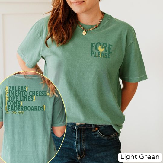 Fore Please April Golf Tournament 2025 Tee - Gift for Golf Lover - Azalea & Pimento Cheese Spectator T-shirt