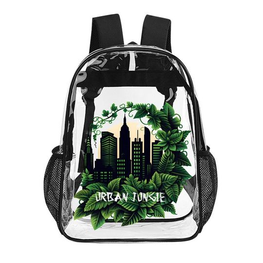 Urban Jungle School Bag, Transparent Backpack, See Through Rucksack