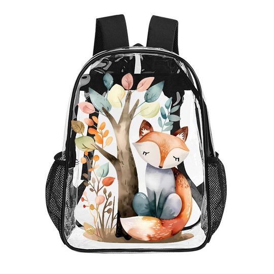 Transparent Bag, Fox Transparent Backpack, See Through Rucksack