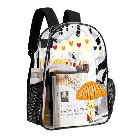 Spring Mushroom, Transparent Backpack