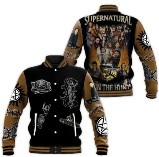 Full Size HOT Supernatural Baseball Jacket, Winchester Brothers Baseball Jacket