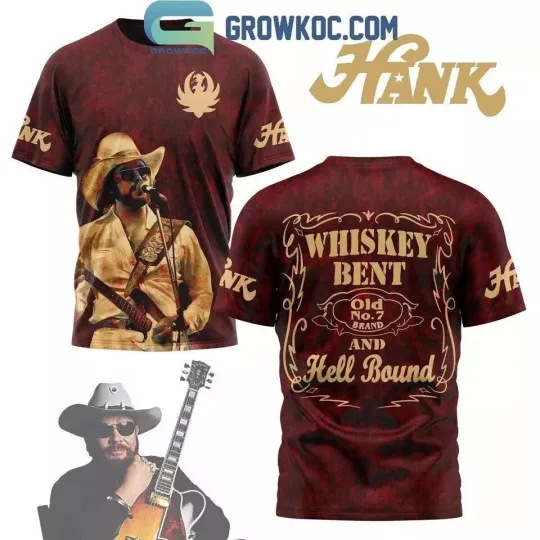 Hank Williams Jr Whiskey Bend Hell Bound 3D T-Shirt