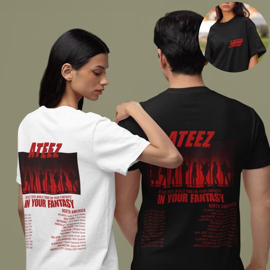 Ateez World Tour 2025 Shirt, In Your Fantasy Tour Shirt, Ateez Concert Fan Shirt, Atiny Tour Shirt, Ateez Fan Merch Gift