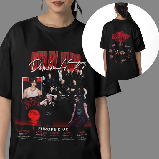 Stray Kids Europe Tour Shirt, Skz World Tour 2025 Shirt, Stray Kids Concert, Stray Kids Ate Album, Dominate Tour