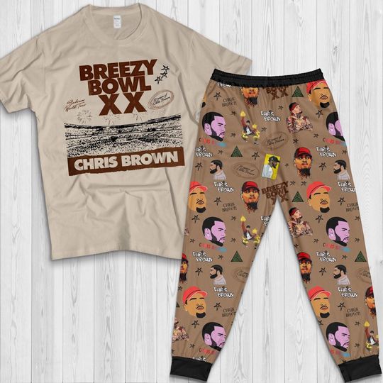 Chris Brown Pajama Set  Comfortable Pajamas for Adults and Kids  Perfect for Fans