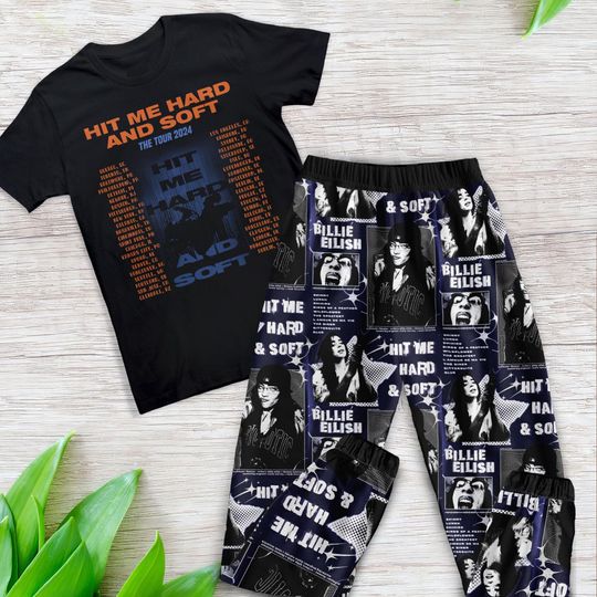 Custom Billie Eilish Loungewear  Printed Pajama Set