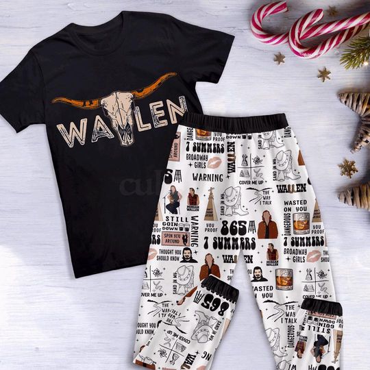 Wallen Western Pajama Set - Country Music Fan PJs