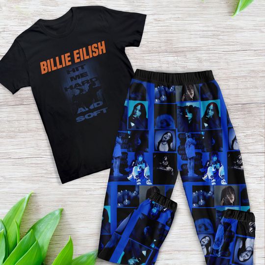Hit Me Hard and Soft Pajama Set  Billie Eilish Cotton Sleepwear
