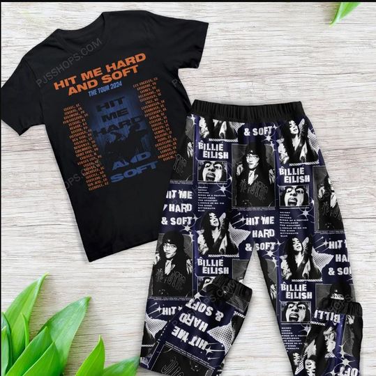 Billie Eilish Hit Me Hard And Soft Tour 2024 Pajamas Set, Billie Eilish Pajamas Set, Comfortable & Stylish Sleepwear for Fans
