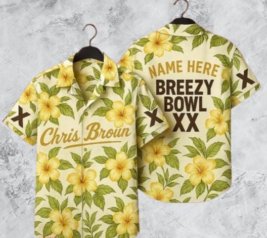 Chris Brown 2025 Personalized Shirt  Custom Breezy Bowl XX Hawaiian Tour Shirt, Add Your Name Fan Merch