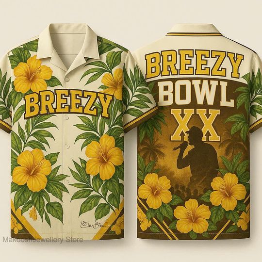 Chris Brown Breezy Bowl XX Tour Hawaiian Shirt, Chris Brown Album Shirt, Chris Brown 2025, Chris Brown Shirt