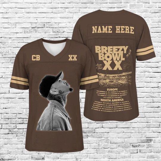 CB Tour 2025 football Jersey, Bowl XX concert 2025 Summer Tour Bowl XX concert 2025 Fan Gift Jersey