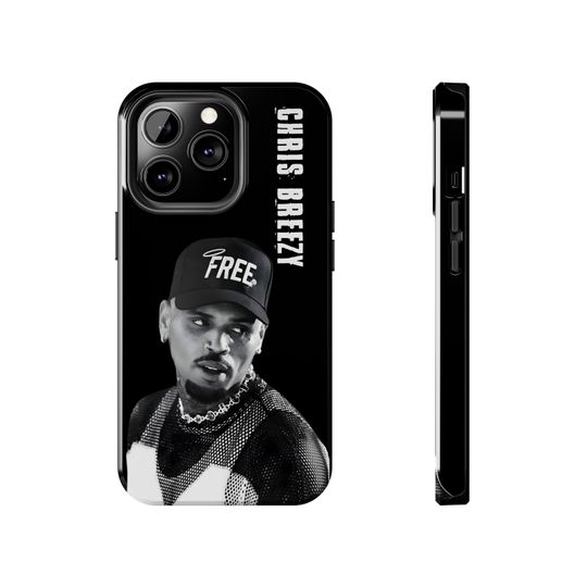 Chris Brown Tough Phone Case, Breezy Protective Phone Cover, Rugged Phone Case, Durable Cell Phone Case, Music Artist Phone Case