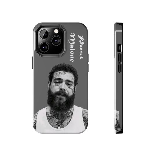 Post Malone Rapper Tough Phone Case, Protective Phone Cover, Hip Hop iPhone Case, Music Lover Gift, Custom Design Phone Accessories