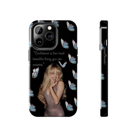 Tough Phone Cases - Sabrina Carpenter Inspirational Butterfly Design, Quote Phone Cover, Protective Case, Artist Phone Case