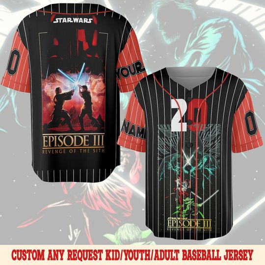 Star Wars Baseball Jersey, Vintage Revenge of the Sith 20th Shirt, Darth Vader Star Wars Jersey, Disney Movie Basebal Shirt