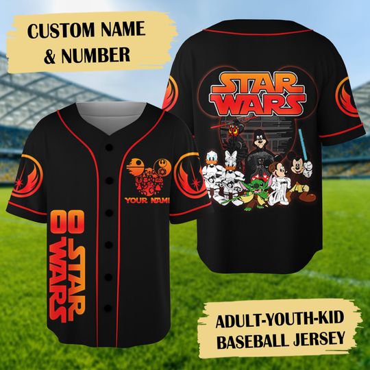 Personalize Mouse and Friends Baseball Jersey, Galaxy Movie Basketball Jersey, Magic Kingdom Baseball Team Outfit, Birthday Gift For Kids