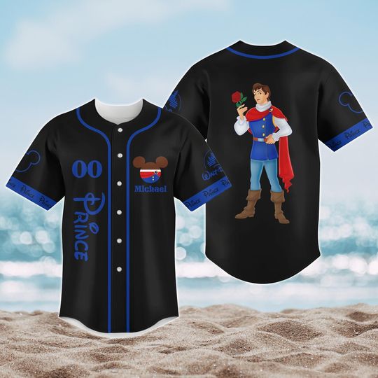 Custom Prince Baseball Jersey, Snow White Jersey Shirt, Disney Prince Baseball Shirt, Magic Kingdom Tee, Disneyland Trip Shirt