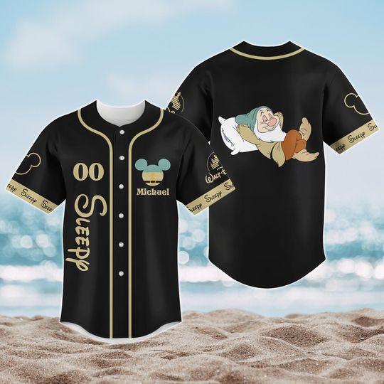 Custom Sleepy Baseball Jersey, Seven Dwarfs Jersey Shirt, Disney Sleepy Baseball Shirt, Fairytale Tee, Disneyland Trip Shirt