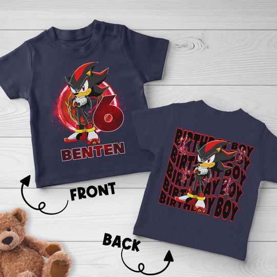 Custom Sonic Shadow Birthday Shirt, Shadow the Hedgehog Shirt, Sonic Shirt, Sonic the Hedgehog 3 Shirt, Gift For Girl or Boy