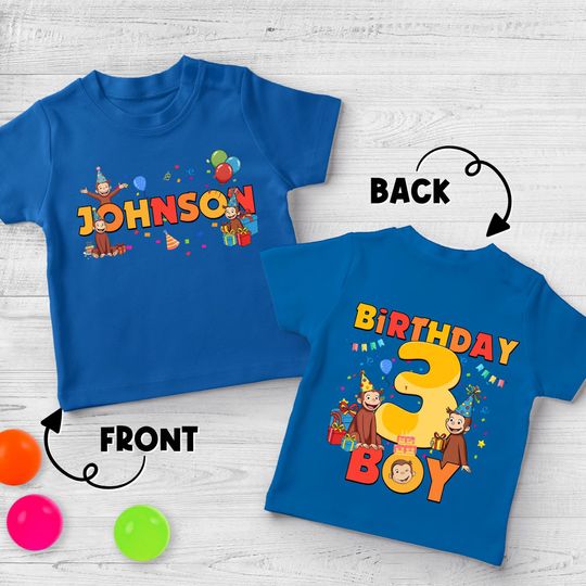 Personalized Disneyland Curious George Birthday Boy Shirt, Curious George Birthday Boy Shirt, Family Birthday Matching Shirt C1ES22