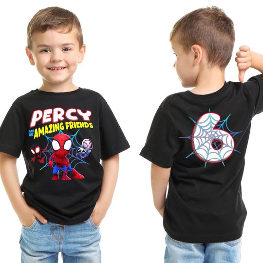 Spidey and His Amazing Friends Birthday Shirt, Toddler Birthday Tee, Custom Kids Tshirts, Spidey Shirt, Birthday Boy Shirt