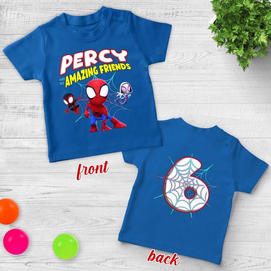 Spidey and His Amazing Friends Birthday Shirt, Toddler Birthday Tee, Custom Kids Tshirts, Spidey Shirt, Birthday Boy Shirt