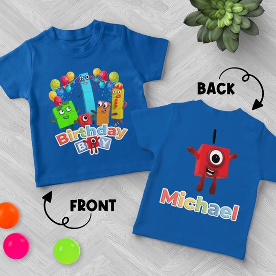 Number Inspired Birthday Shirt, Number Block Birthday Shirt, Number Theme Party Shirt, Personalized Birthday Boy shirt, Birthday Gift