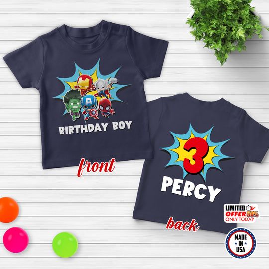 Superhero Birthday Boy Shirt, Personalized Family Birthday Party Shirt, Avengers Family Shirt, Marvel Team Shirt, Group Characters