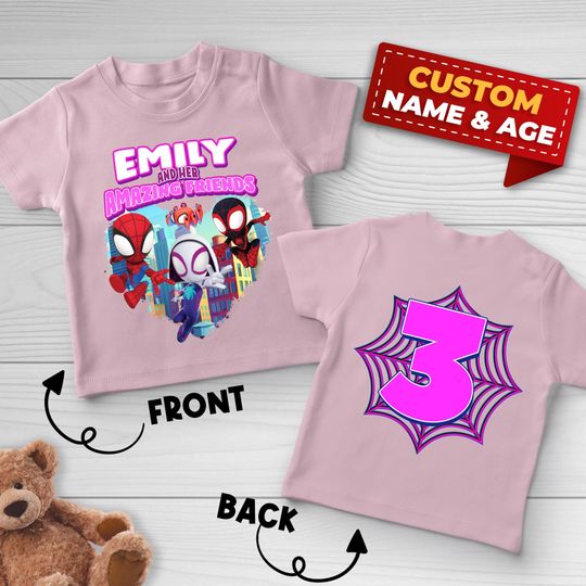 Custom Spidey Birthday Shirt, Spidey and His Amazing Friends Birthday, Spidey T-shirt, Toddler Birthday Tee, Superhero Birthday Shirt
