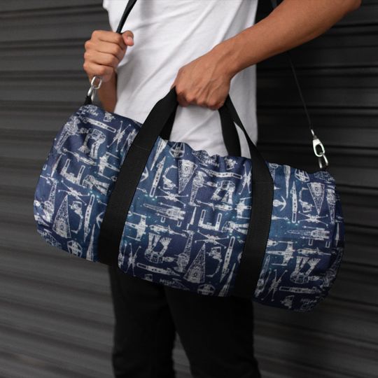 Star Wars Blueprints Duffel Bag, Empire Duffel Bag, Star Wars Bag, Rebels Bag, Men's Gym Bag, AT-AT, Millennium Falcon, X-Wing, Tie Fighter