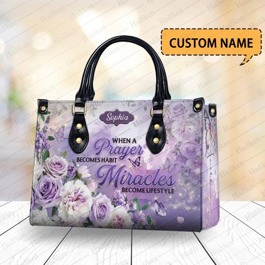 Christian Handbag - Personalized Prayer Bag, Faith-Based Purse, Religious Gift for Women, Spiritual Tote with Name Customization