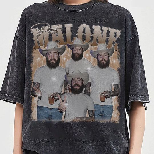 Post Malone Shirt, Malone Cowboy Western Music,Posty Tour Graphic Tee Inspired Bootleg 90s Gift