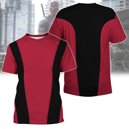 Deadpool Superhero Costume Cosplay Deadpool 3 Tshirt 3D