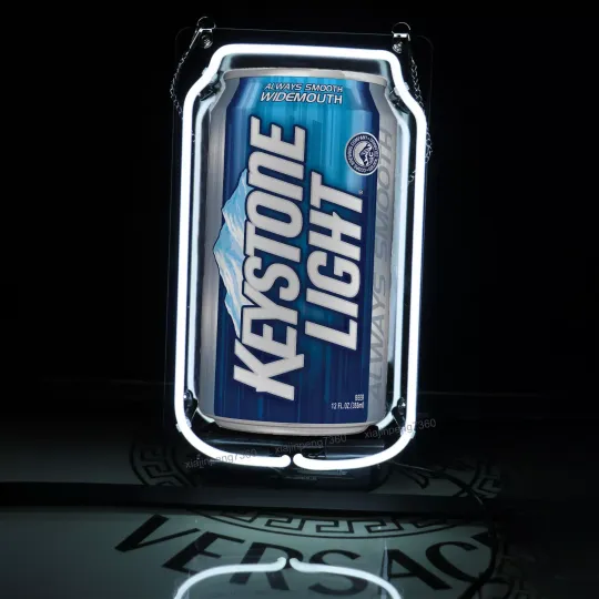 Discover KEYSTONE LIGHT Can Neon Sign Light Real Glass Tube Beer Bar Wall Decor