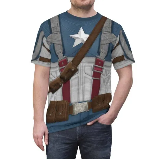 Superhero Lovers Gift Captain America Cosplay Costume Tshirt 3D