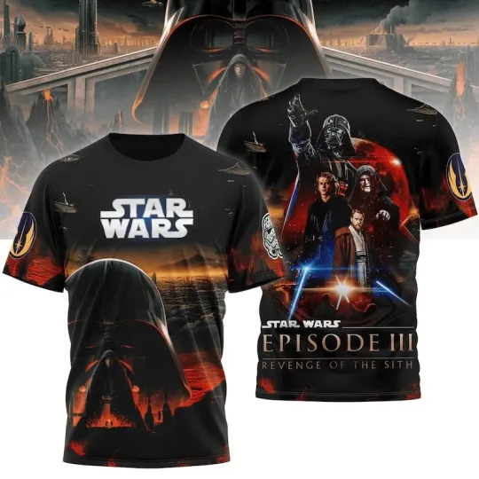 Star Wars Episode III Revenge Of The Sith 20th Anniversary Tshirt 3D