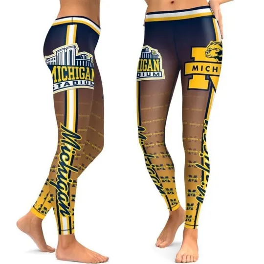 Michigan Wolverines High Waist Women's Leggings Yoga Pants