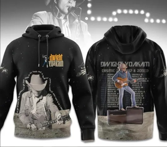 3d hoodie  Dwight Yoakam Cosmic Roundup   Rodeo Tour 2025 Hoodie